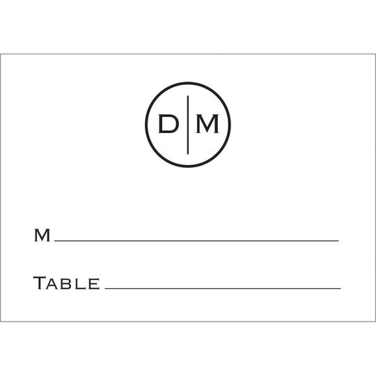 Circle Initials Folded Place Cards